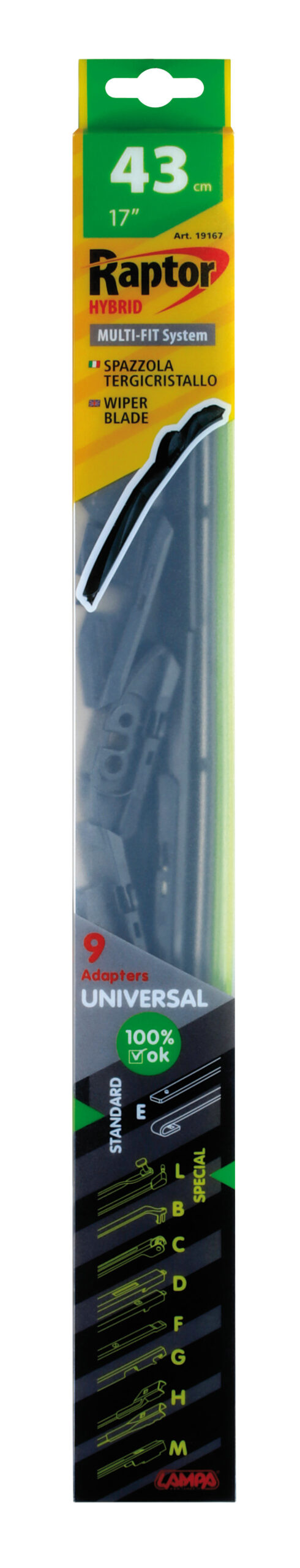 Raptor Hybrid, spazzola tergicristallo - 43 cm (17") - 1 pz - immagine 3