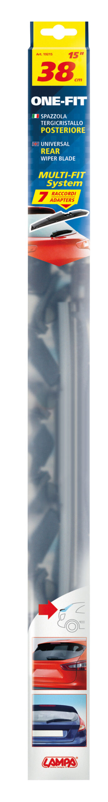 One Fit, spazzola tergicristallo posteriore - 38 cm (15") - 1 pz - immagine 3