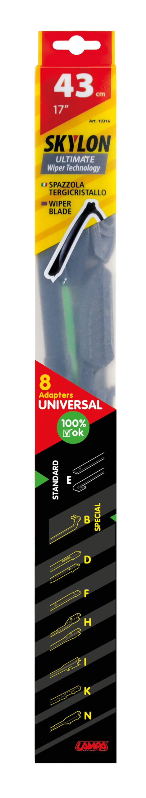 Skylon, spazzola tergicristallo - 43 cm (17") - 1 pz - immagine 3