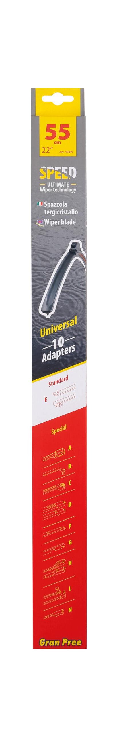 Gran-Pree Speed, spazzola tergicristallo - 55 cm (22") - 1 pz - immagine 3