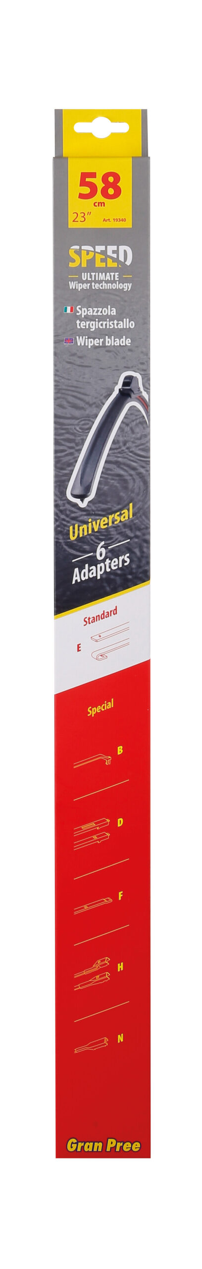 Gran-Pree Speed, spazzola tergicristallo - 58 cm (23") - 1 pz - immagine 3