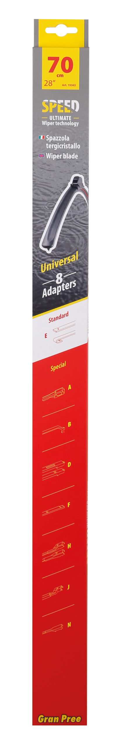 Gran-Pree Speed, spazzola tergicristallo - 70 cm (28") - 1 pz - immagine 3