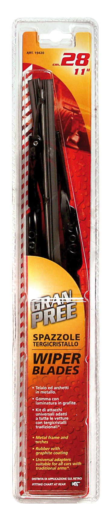 Gran-Pree, spazzole tergicristallo - 28 cm (11") - 2 pz - immagine 2