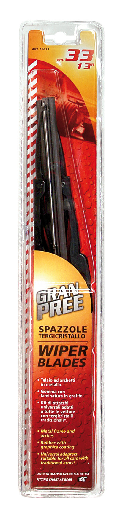 Gran-Pree, spazzole tergicristallo - 33 cm (13") - 2 pz - immagine 2