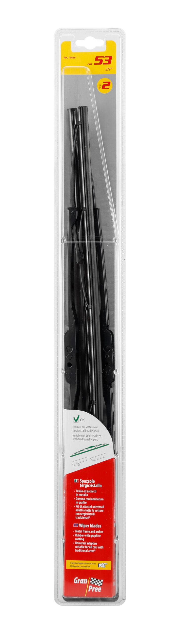 Gran-Pree, spazzole tergicristallo - 53 cm (21") - 2 pz - immagine 2