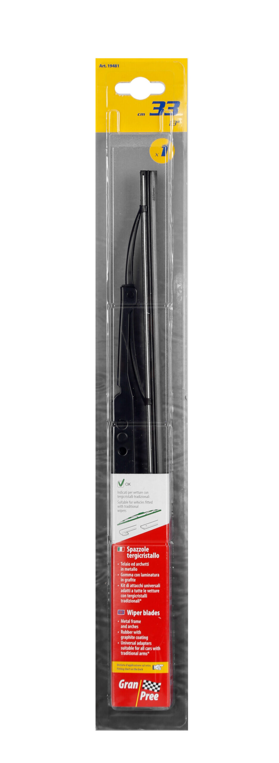 Gran-Pree, spazzola tergicristallo - 33 cm (13") - 1 pz - immagine 2