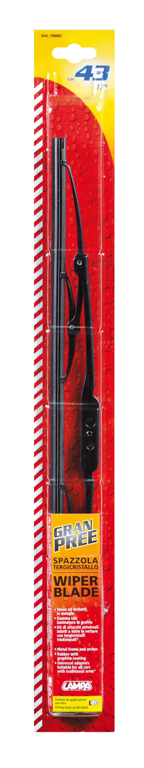 Gran-Pree, spazzola tergicristallo - 43 cm (17") - 1 pz - immagine 2