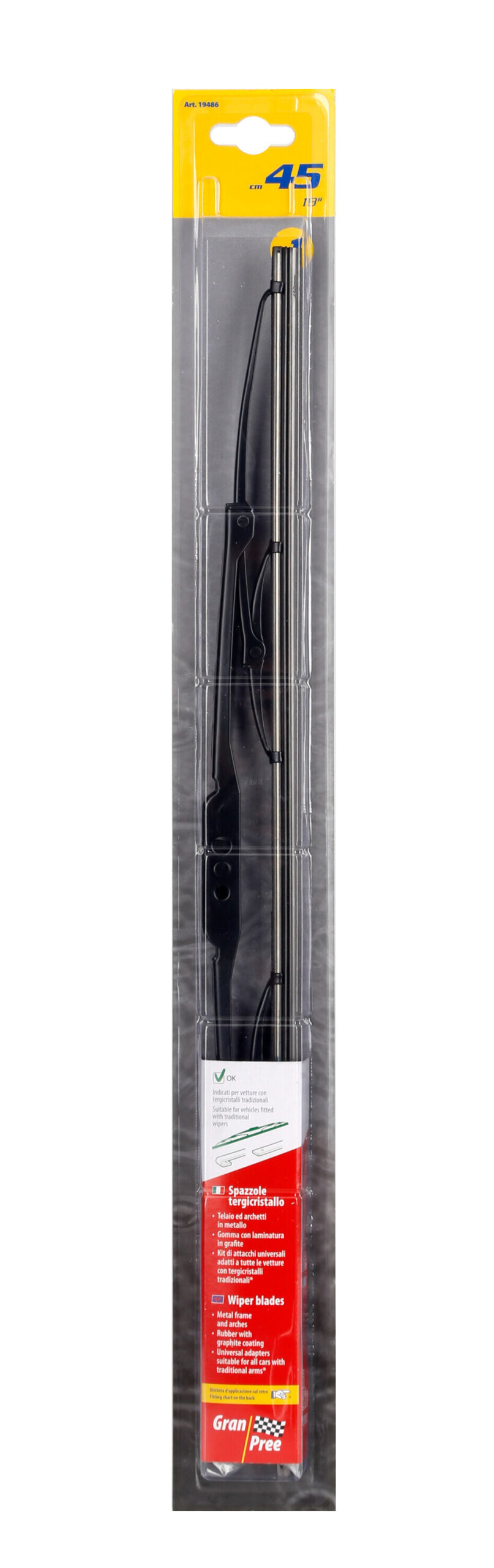Gran-Pree, spazzola tergicristallo - 45 cm (18") - 1 pz - immagine 2