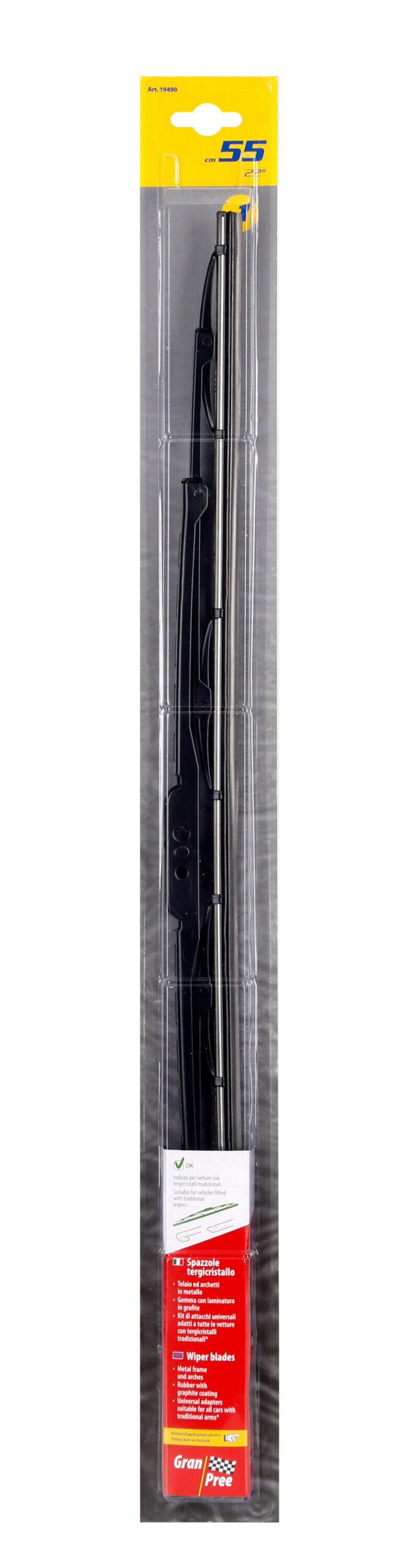 Gran-Pree, spazzola tergicristallo - 55 cm (22") - 1 pz - immagine 2