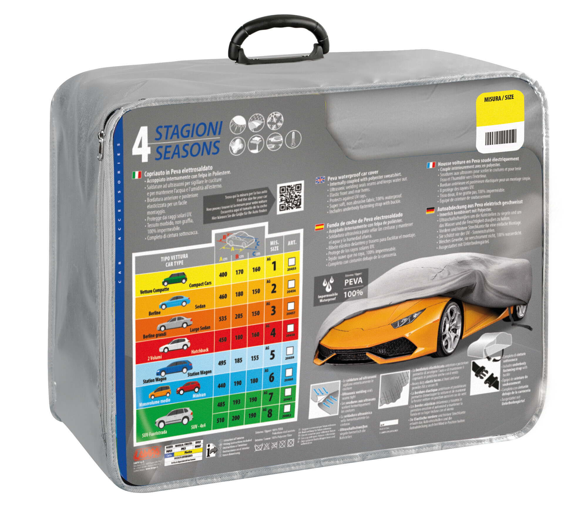 4 Stagioni, copriauto in Peva elettrosaldato - AG-1 - cm 400x170x160 - immagine 4