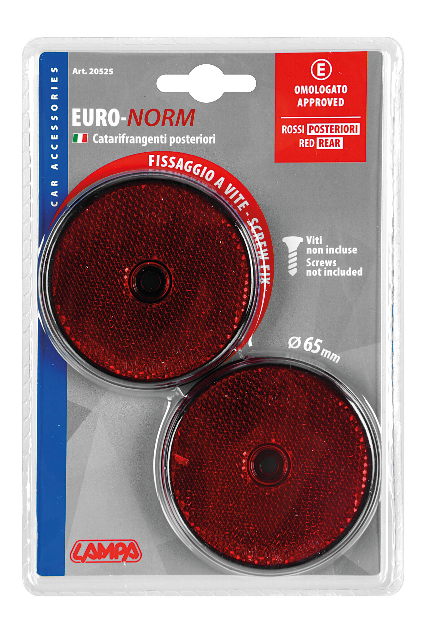 Catarifrangenti rotondi - Ø 65 mm - Rosso - immagine 2