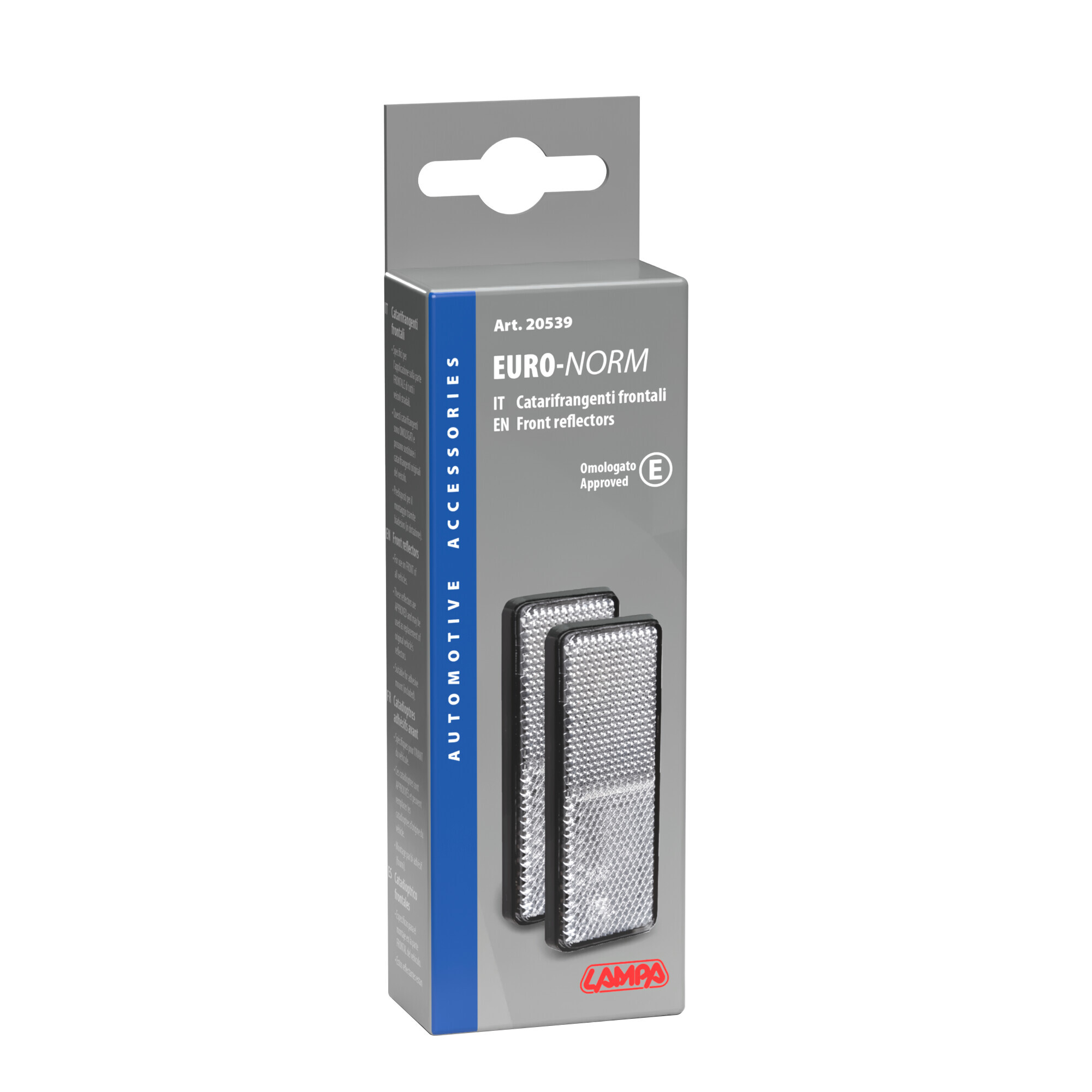 Euro-Norm, catarifrangenti rettangolari - 90x35 mm - Bianco - immagine 2