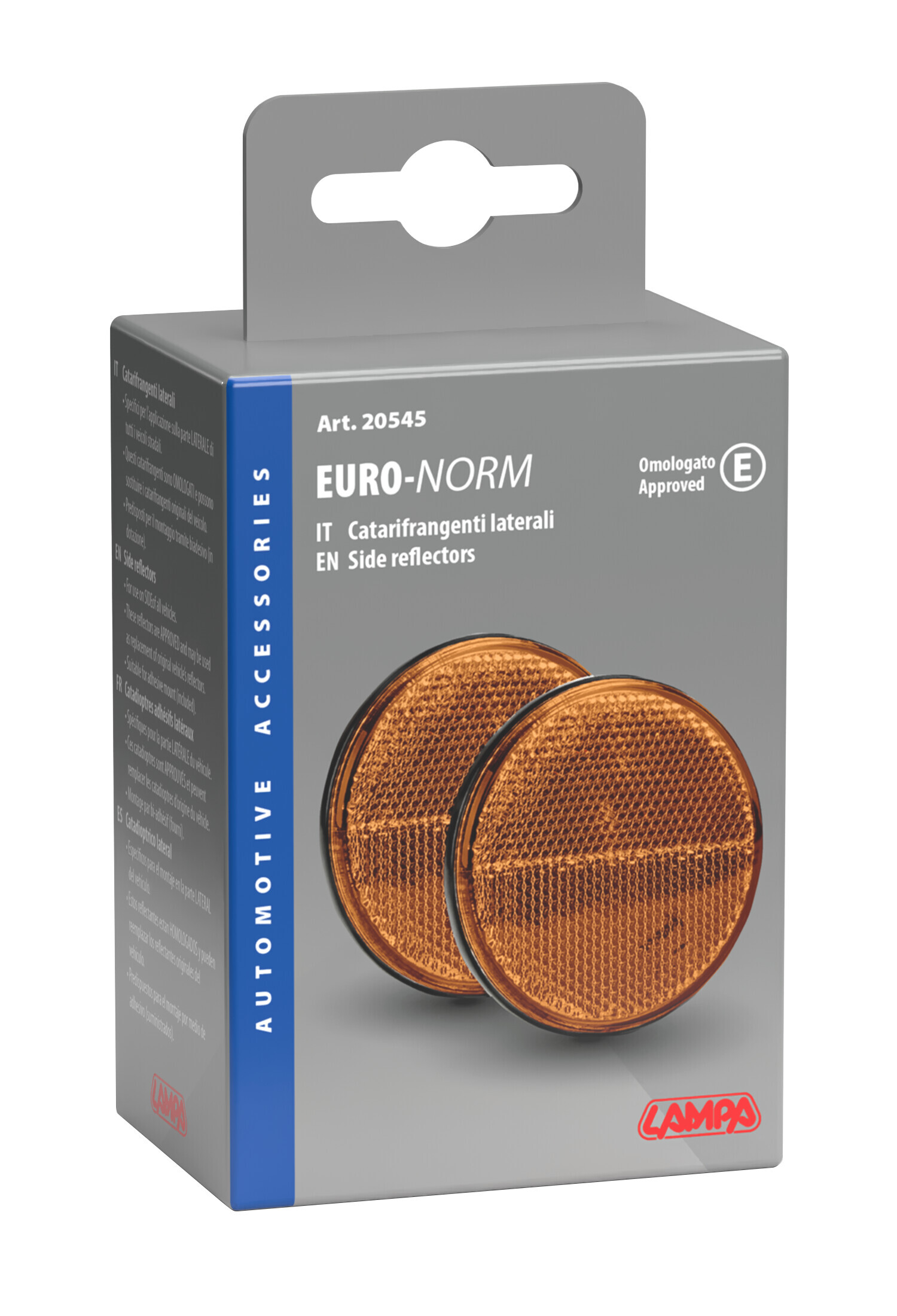 Euro-Norm, catarifrangenti rotondi - Ø 65 mm - Arancio - immagine 2