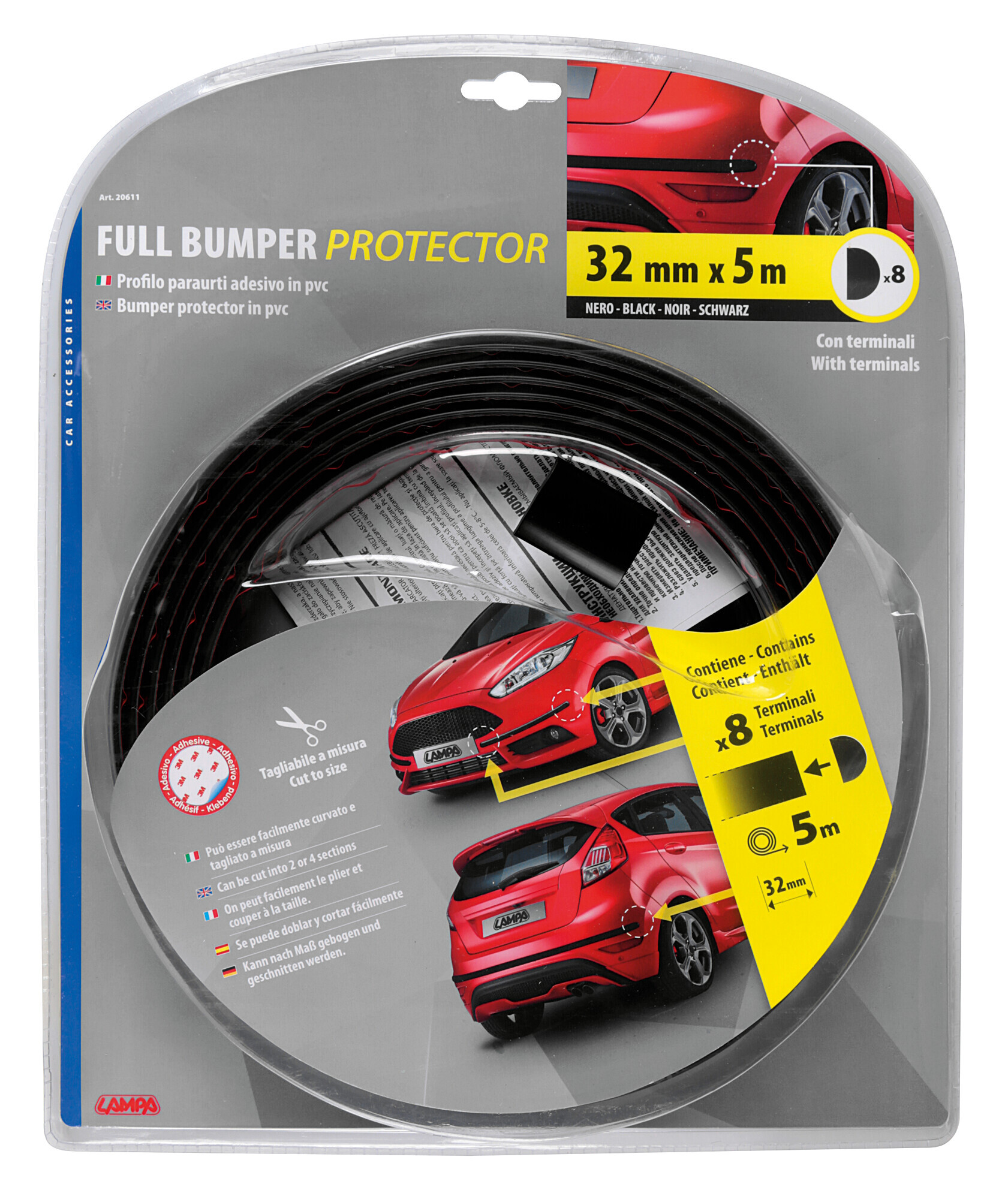 Full Bumper Protector, profilo paraurti adesivo in PVC - 5 m - 32 mm - immagine 6