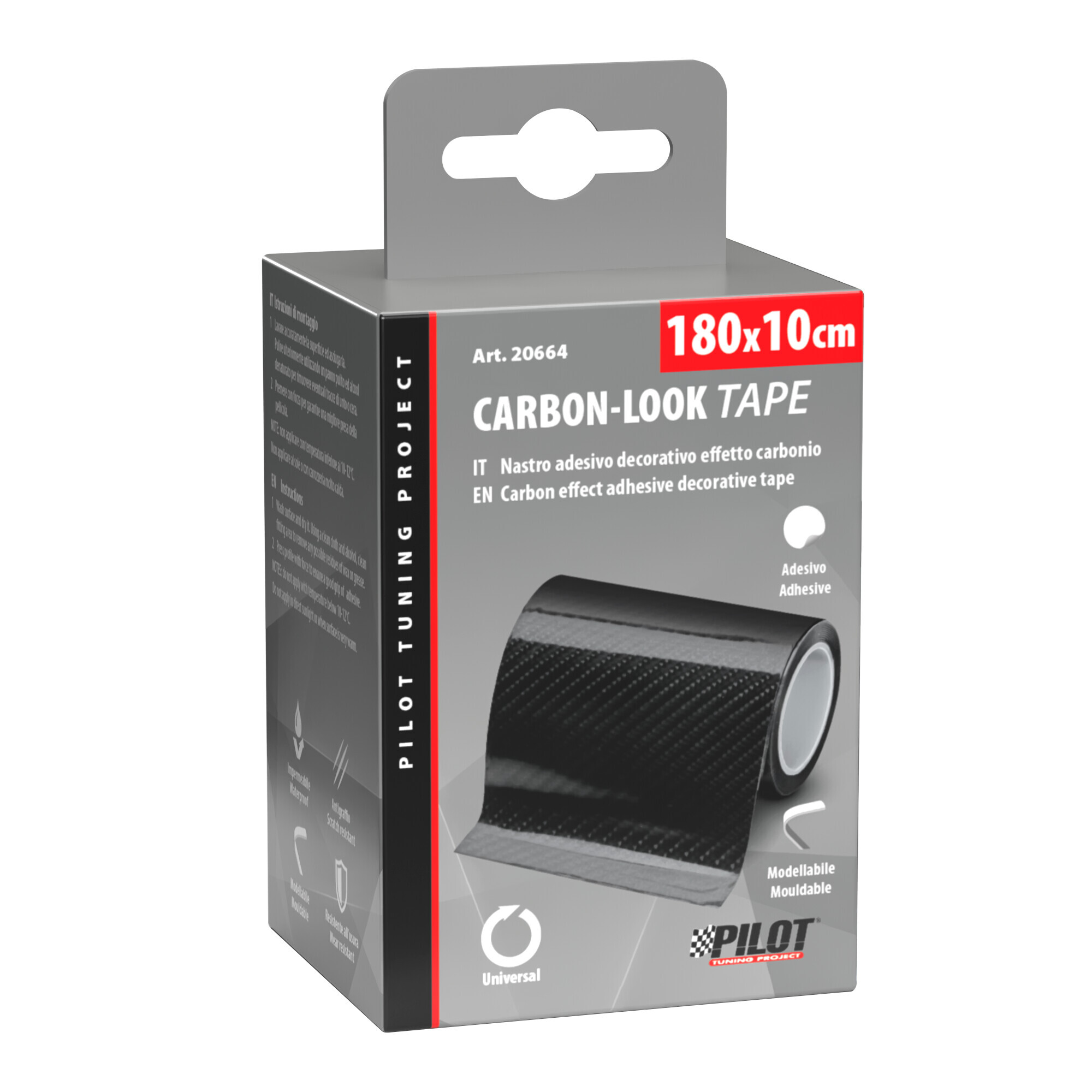 Carbon-Look Tape, nastro adesivo decorativo effetto carbonio - 180x10 cm - immagine 4