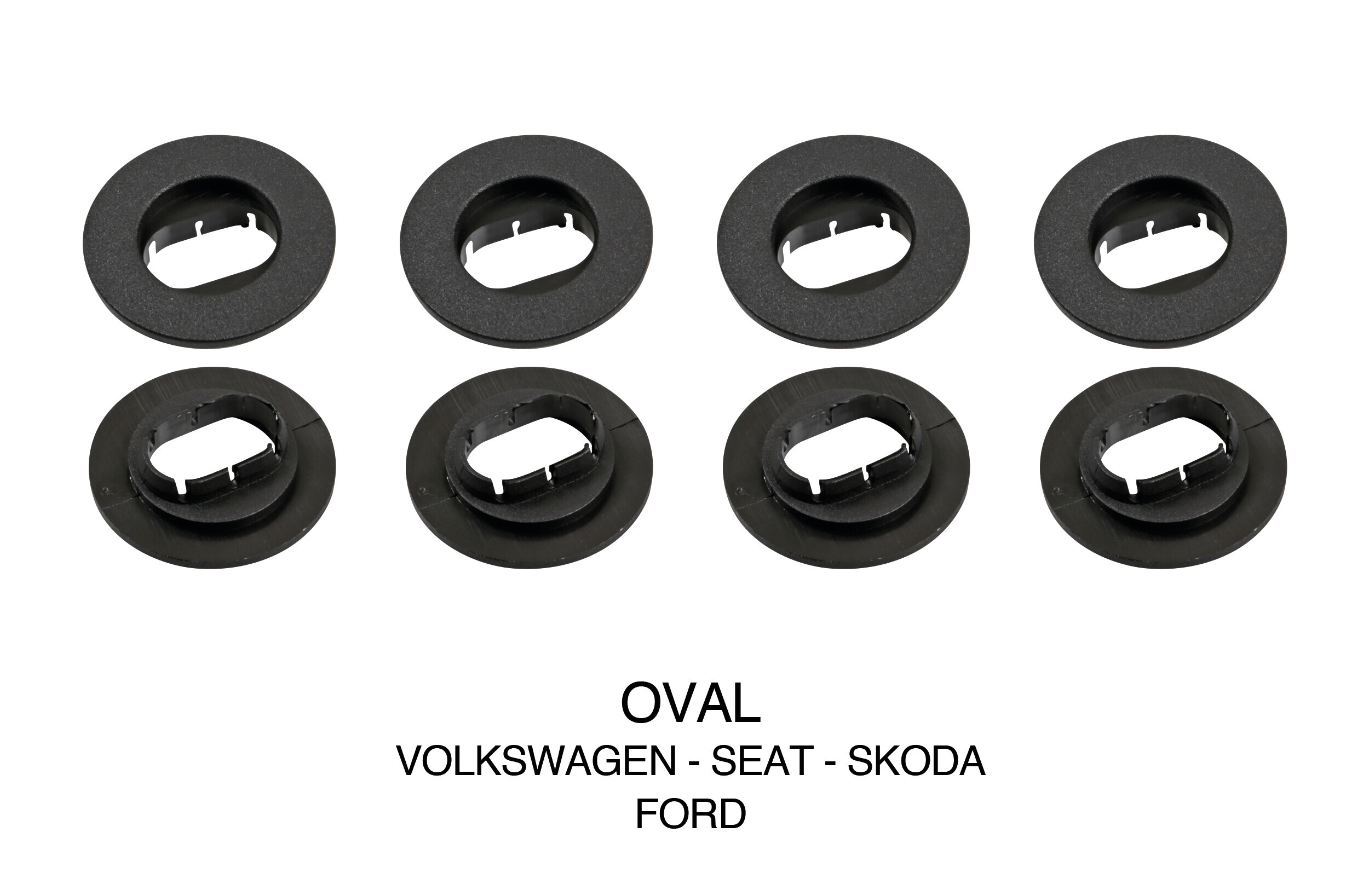 Set 4 clip fissaggio tappeti - Ovale - Volkswagen, Seat, Skoda, Ford