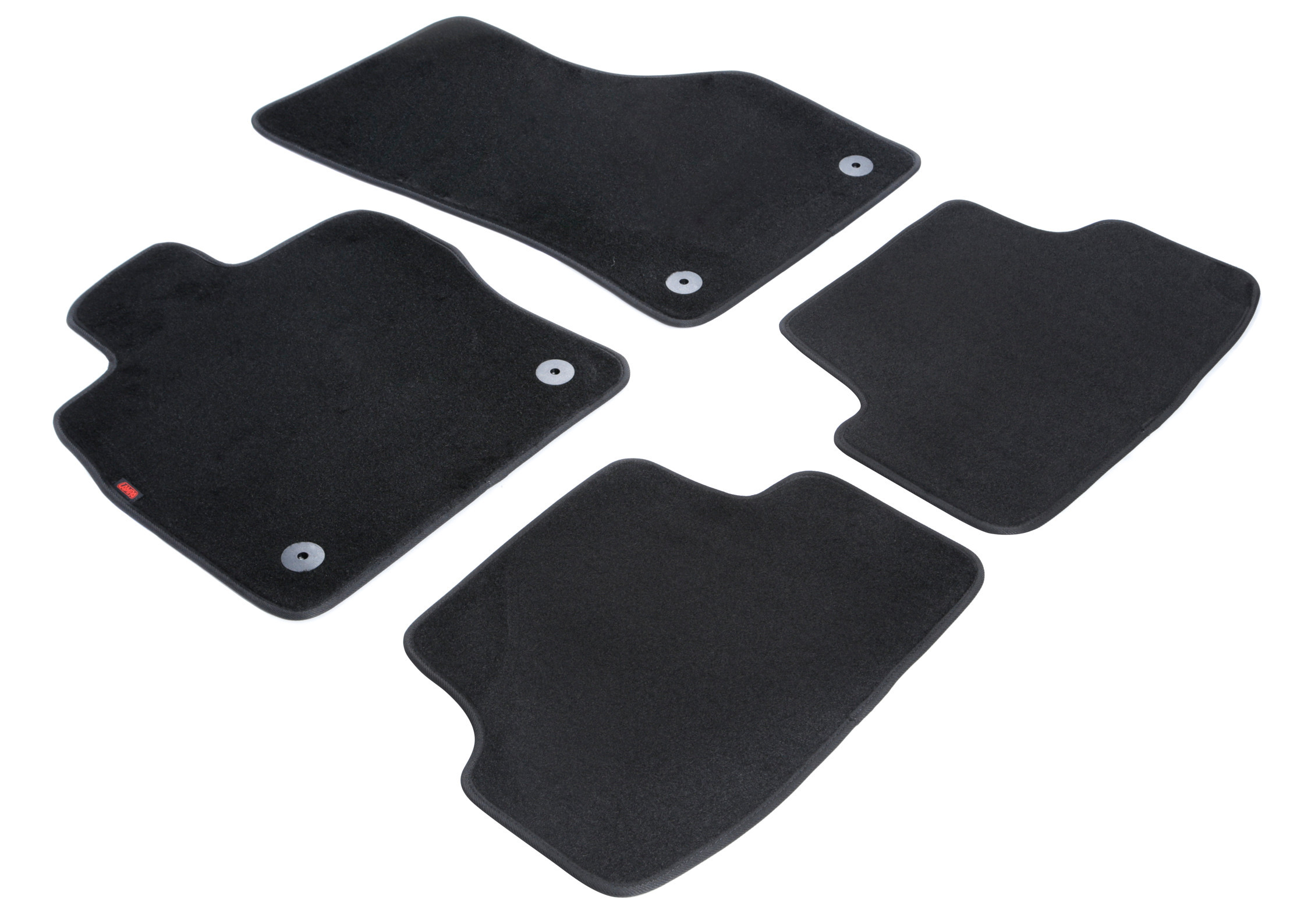 Set tappeti su misura in moquette - compatibile per Audi A3 Sportback (11/12>04/20) - Seat Leon 5p (01/13>05/20) - Seat Leon SC (06/13>09/18) - Seat Leon ST (01/14>05/20) - Seat Leon X-Perience (03/15>03/19) - Volkswagen Golf VII 3p (11/12>12/19) - Volkswagen Golf VII 5p (11/12>12/19) - Volkswagen Golf VII Variant (10/13>05/20) - Volkswagen Golf VIII 5p (01/20>02/24) - Volkswagen Golf VIII Variant (11/20>02/24) - Volkswagen Golf VIII 5p (03/24>) - Volkswagen Golf VIII Variant (03/24>)