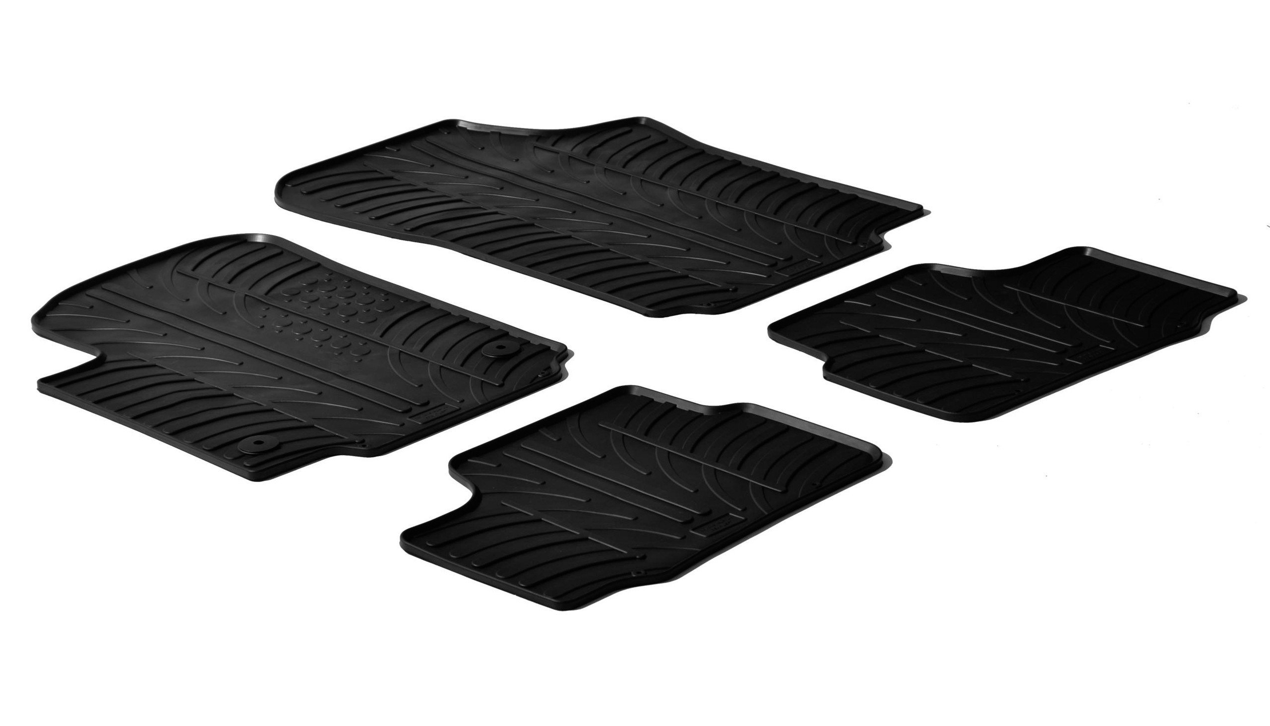 Set tappeti su misura in gomma - compatibile per Seat Mii 3p (05/12>09/18) - Seat Mii 5p (05/12>07/20) - Skoda Citigo 3p (05/12>10/19) - Skoda Citigo 5p (05/12>10/19) - Volkswagen Up! 3p (01/12>12/23) - Volkswagen Up! 5p (01/12>12/23) - Volkswagen Up! Cross (10/13>09/19)