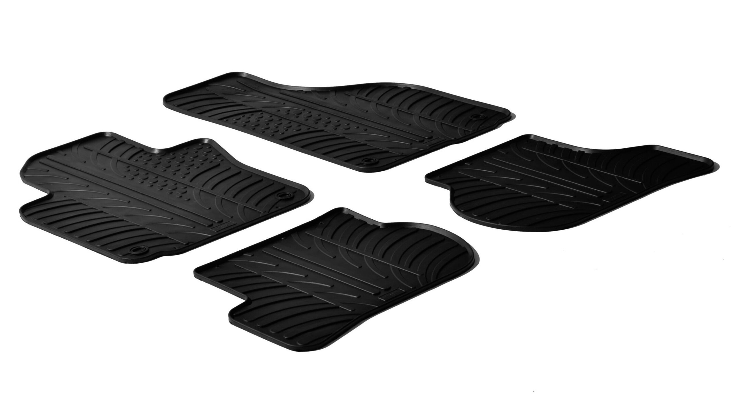 Set tappeti su misura in gomma - compatibile per Volkswagen Golf V 3p (11/03>10/08) fix tondi integrati - Volkswagen Golf V 5p (11/03>10/08) fix tondi integrati - Volkswagen Golf V Variant (05/07>09/09) fix tondi integrati - Volkswagen Golf VI 3p (11/08>10/12) fix tondi integrati - Volkswagen Golf VI 5p (11/08>10/12) fix tondi integrati - Volkswagen Golf VI Cabrio (09/11>10/14) fix tondi integrati - Volkswagen Golf VI Variant (10/09>09/13) fix tondi integrati - Volkswagen Jetta (09/05>01/11) fix tondi integrati - Volkswagen Scirocco (10/08>09/17) fix tondi integrati