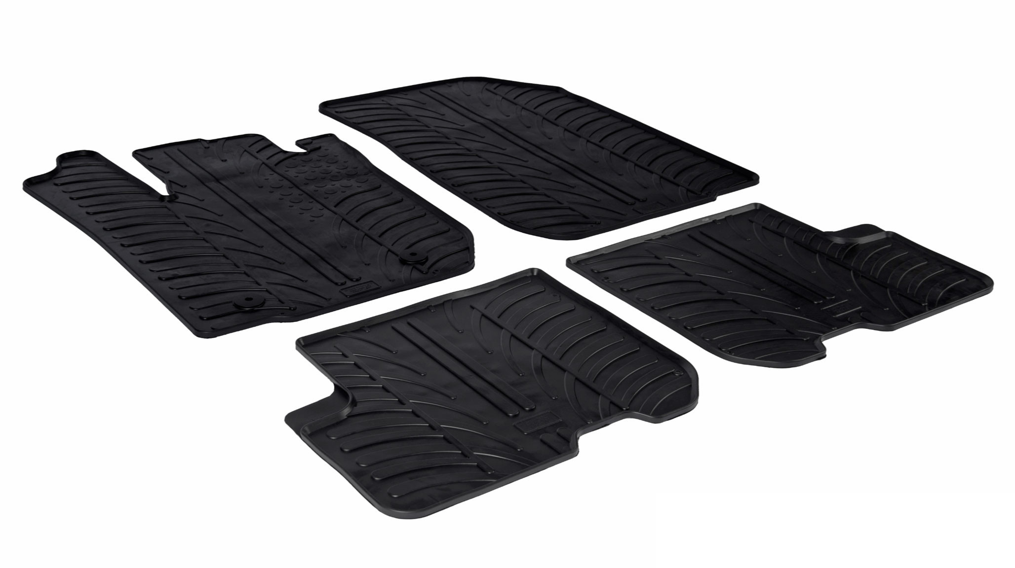 Set tappeti su misura in gomma - compatibile per Dacia Logan MCV 5p (10/13>09/21) - Dacia Sandero (01/13>01/21) - Dacia Sandero Stepway (01/13>01/21)