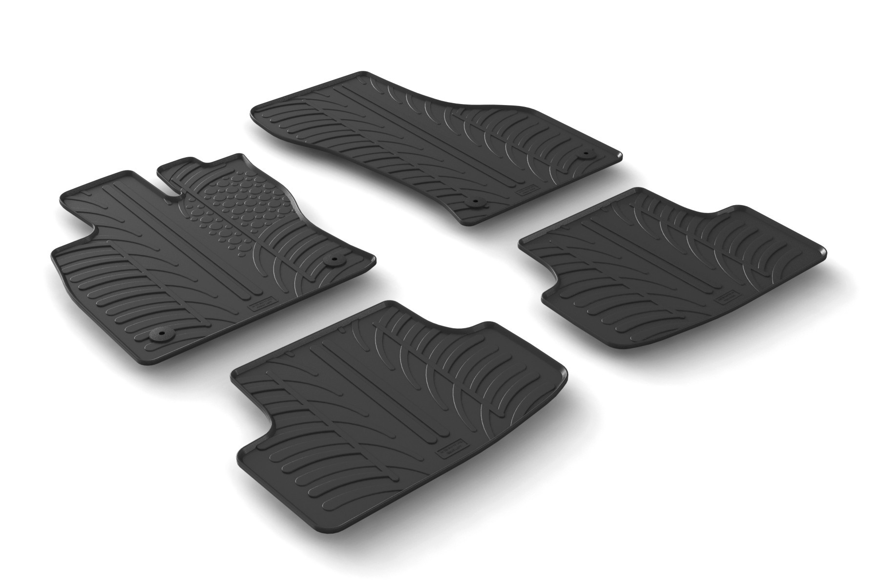 Set tappeti su misura in gomma - compatibile per Seat Leon 5p (01/13>05/20) no 4x4, no automatico - Seat Leon SC (06/13>09/18) no 4x4, no automatico - Seat Leon ST (01/14>05/20) no 4x4, no automatico - Seat Leon X-Perience (03/15>03/19) no 4x4, no automatico - Volkswagen Golf VII 3p (11/12>12/19) no automatico - Volkswagen Golf VII 5p (11/12>12/19) no automatico - Volkswagen Golf VII Variant (10/13>05/20) no automatico - Volkswagen Golf VIII 5p (01/20>02/24) no automatico - Volkswagen Golf VIII Alltrack (01/21>) no automatico - Volkswagen Golf VIII Variant (11/20>02/24) no automatico - Volkswagen Golf VIII 5p (03/24>) no automatico - Volkswagen Golf VIII Variant (03/24>) no automatico