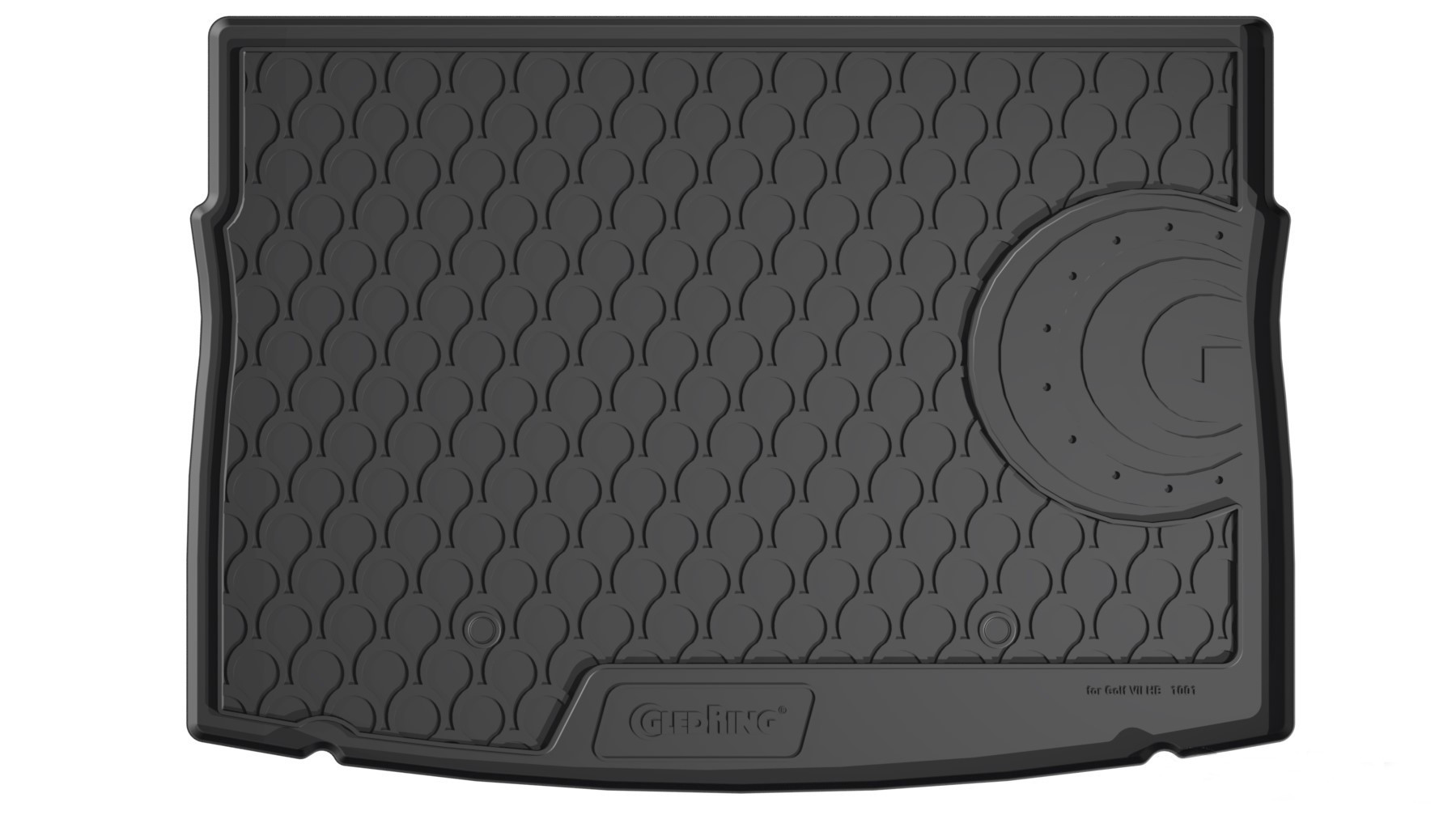 Vasca baule su misura in gomma sintetica - compatibile per Volkswagen Golf VII 3p (11/12>12/19) baule alto - Volkswagen Golf VII 5p (11/12>12/19) baule alto