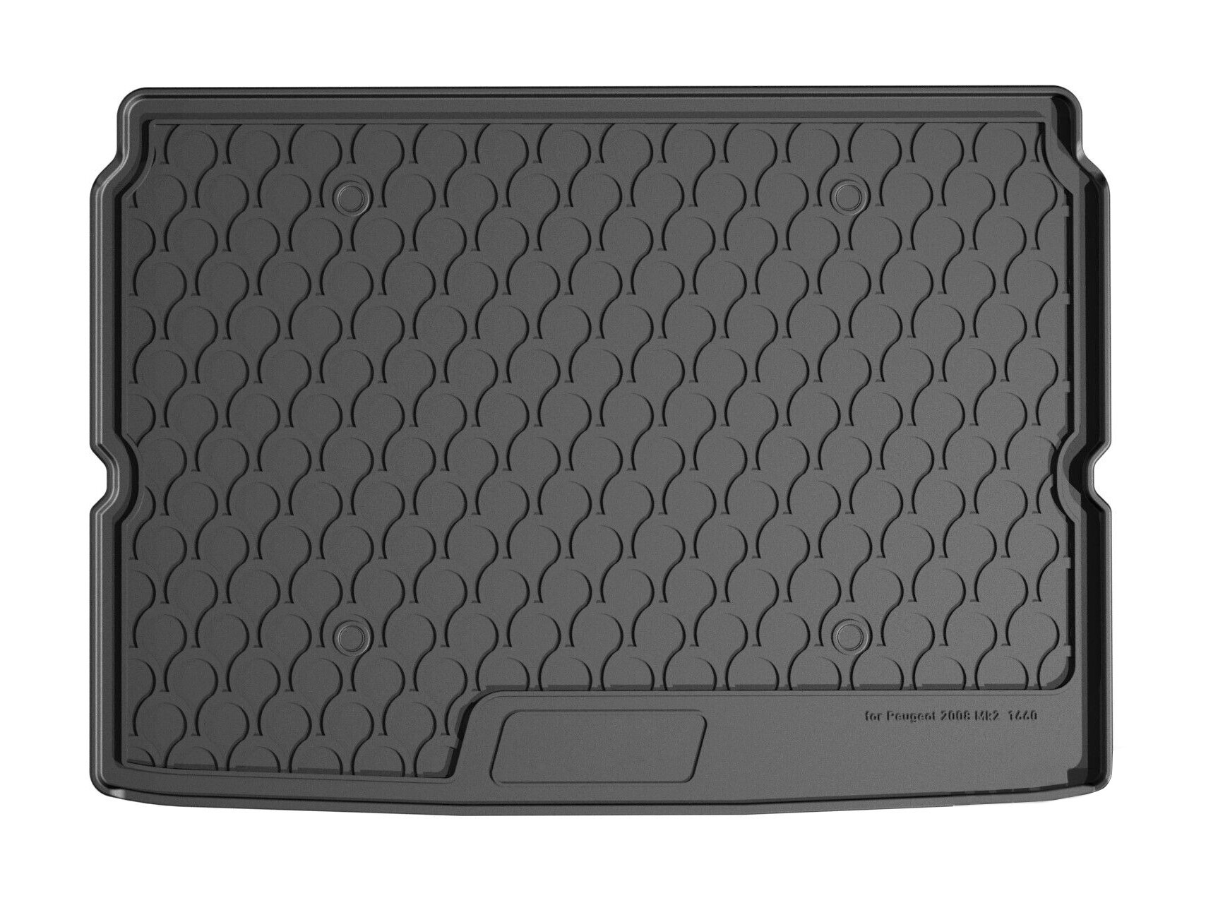 Vasca baule su misura in gomma sintetica - compatibile per Peugeot 2008 (12/19>) baule alto