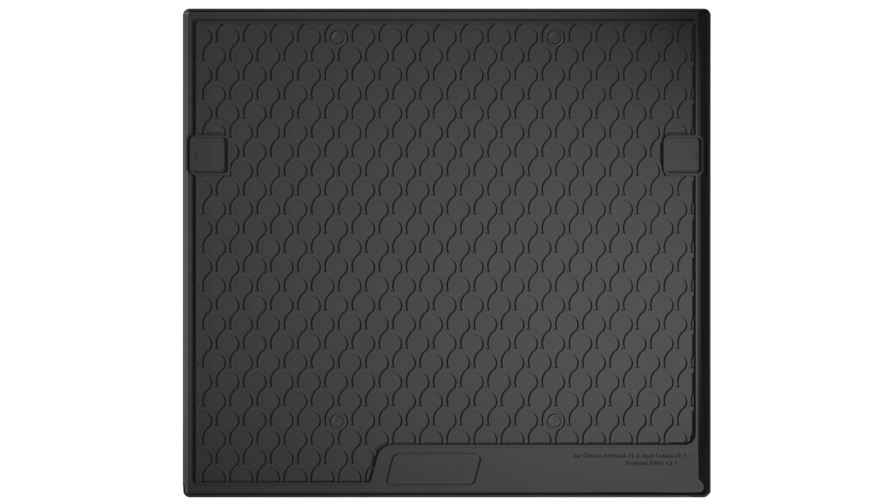 Vasca baule su misura in gomma sintetica - compatibile per Citroen Berlingo XL (09/18>05/24) 5 posti - Opel Combo Life (01/18>01/22) XL, Passo lungo - Peugeot Rifter (08/18>01/22) L2, Passo lungo