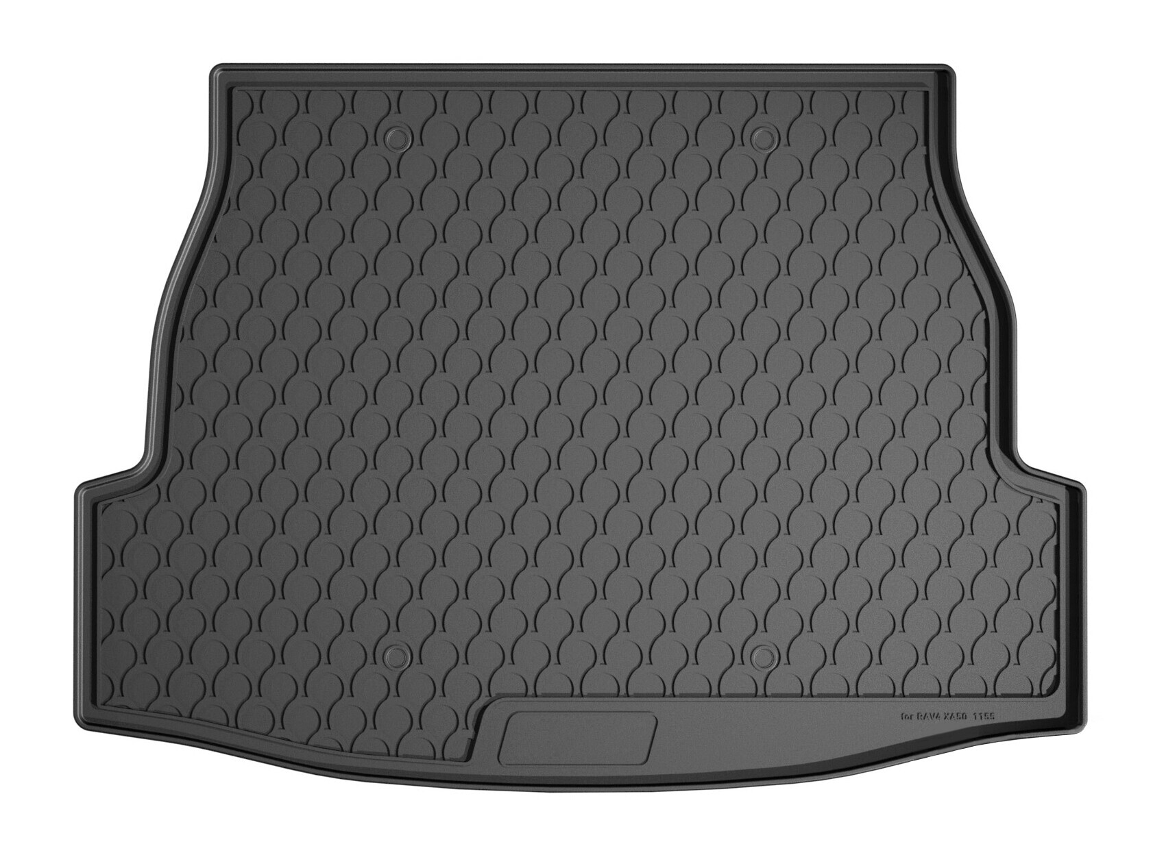 Vasca baule su misura in gomma sintetica - compatibile per Toyota Rav4 (03/19>) baule alto, con ruota di scorta, no Phev