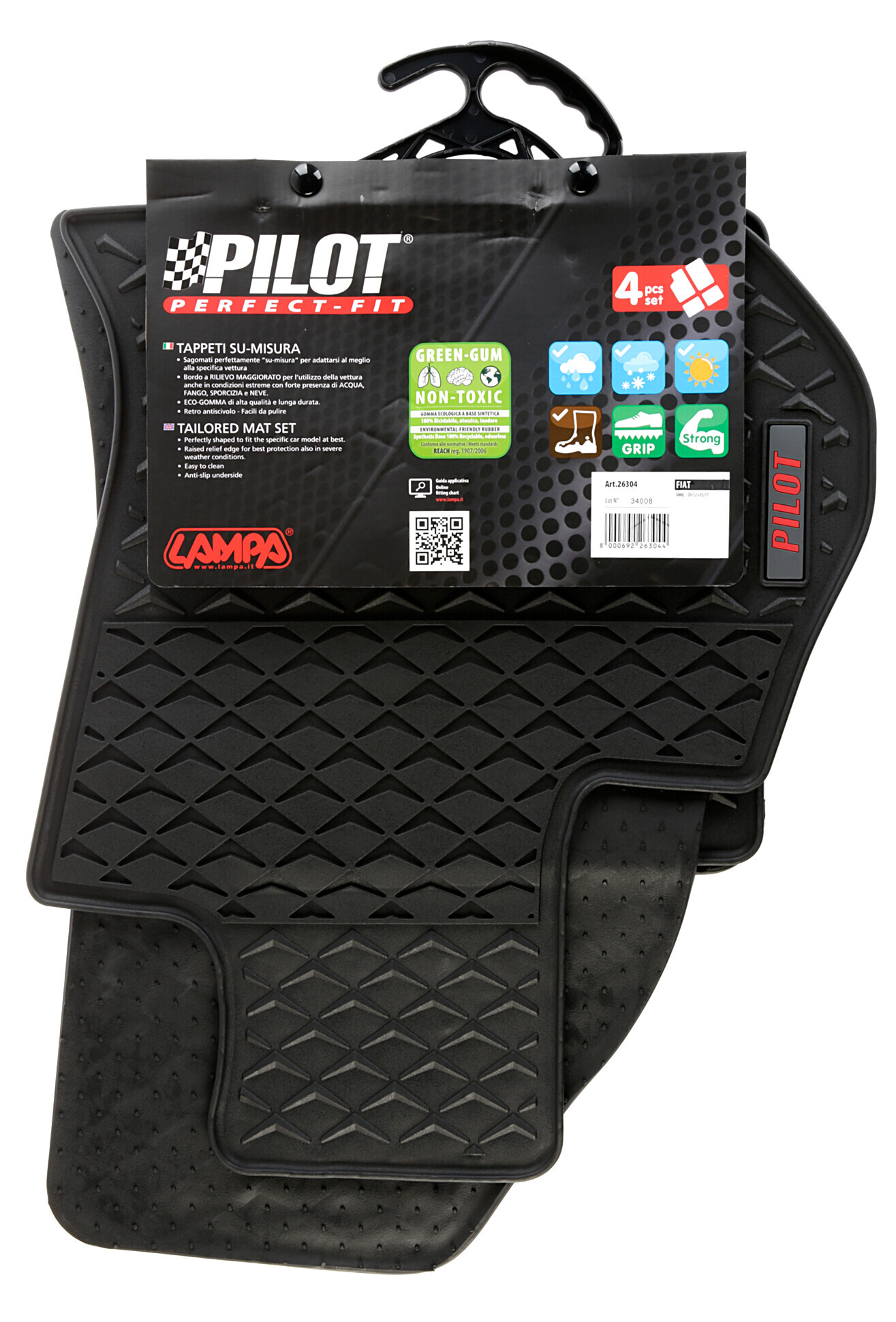 Pilot, set tappeti su misura in eco gomma - compatibile per Fiat 500L (09/12>05/17) - immagine 11