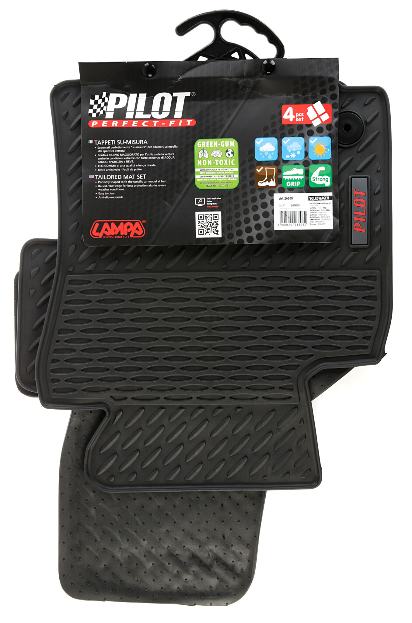 Pilot, set tappeti su misura in eco gomma - compatibile per Volkswagen Golf V 3p (11/03>10/08) fix tondi integrati - Volkswagen Golf V 5p (11/03>10/08) fix tondi integrati - Volkswagen Golf V Variant (05/07>09/09) fix tondi integrati - Volkswagen Golf VI 3p (11/08>10/12) fix tondi integrati - Volkswagen Golf VI 5p (11/08>10/12) fix tondi integrati - Volkswagen Golf VI Cabrio (09/11>10/14) fix tondi integrati - Volkswagen Golf VI Variant (10/09>09/13) fix tondi integrati - Volkswagen Jetta (09/05>01/11) fix tondi integrati - Volkswagen Scirocco (10/08>09/17) fix tondi integrati - immagine 11