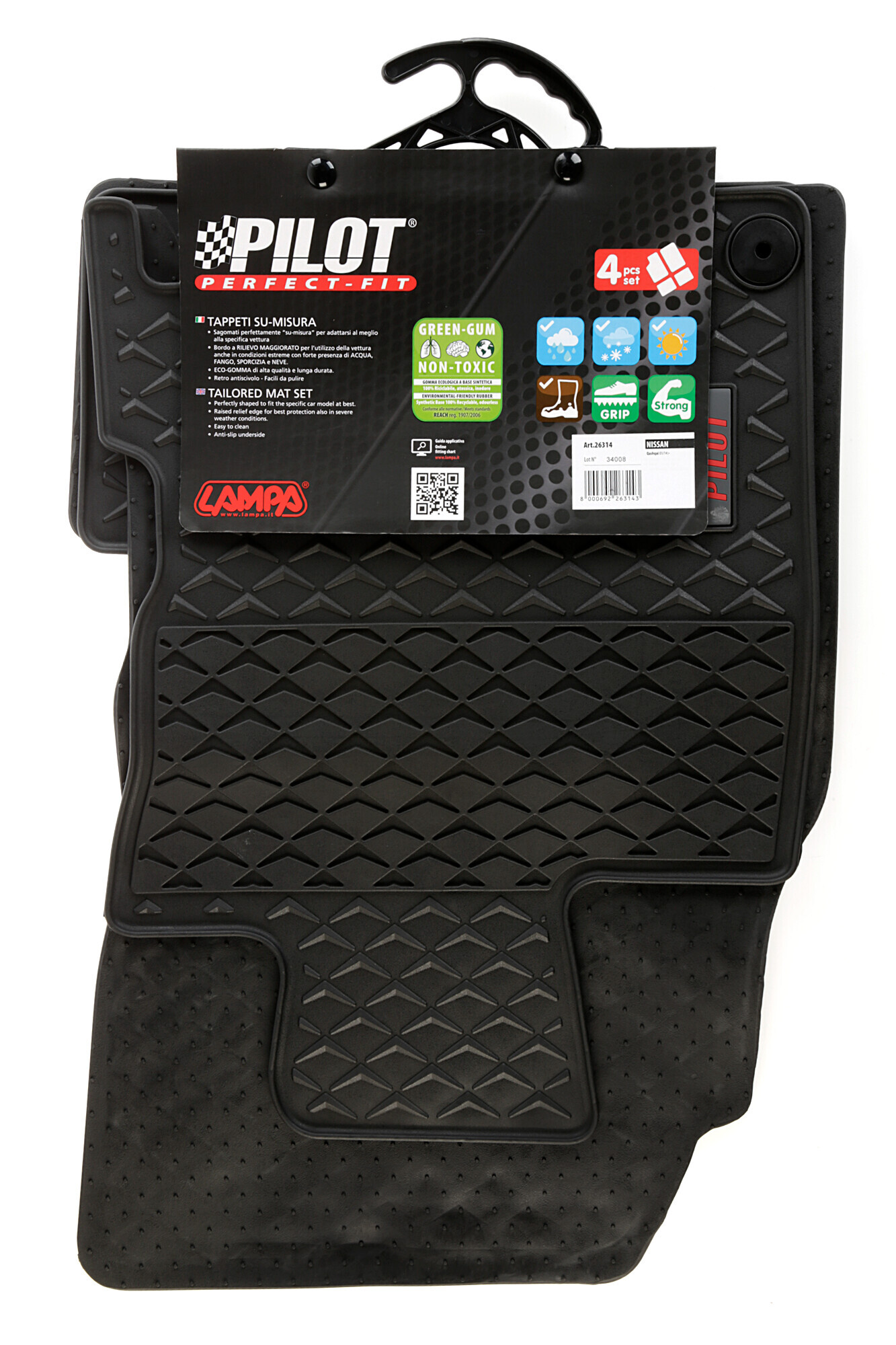 Pilot, set tappeti su misura in eco gomma - compatibile per Nissan Qashqai (02/14>03/21) - immagine 11