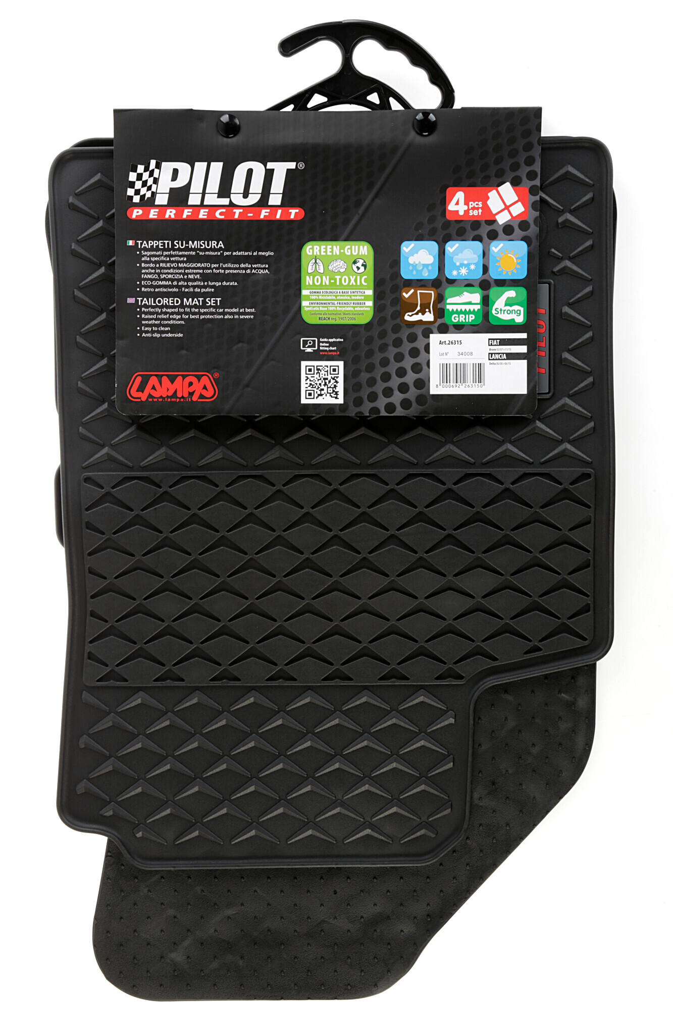 Pilot, set tappeti su misura in eco gomma - compatibile per Fiat Bravo (02/07>11/15) - Lancia Delta (06/08>06/15) - immagine 11