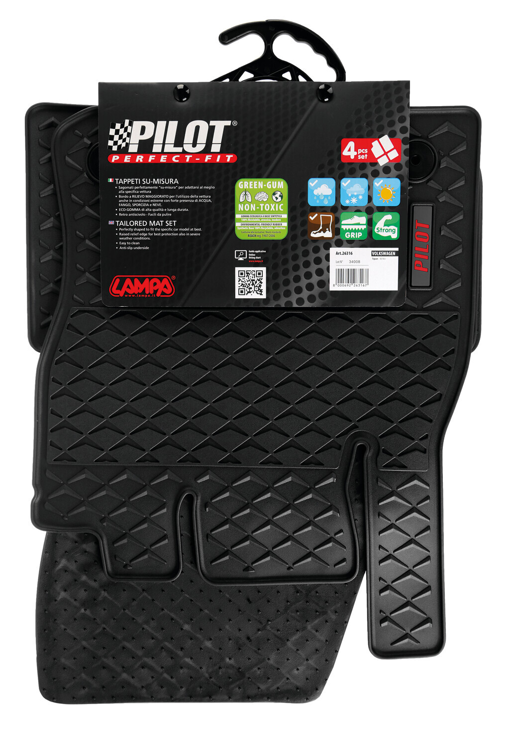 Pilot, set tappeti su misura in eco gomma - compatibile per Volkswagen Tiguan (05/16>11/23) - immagine 11
