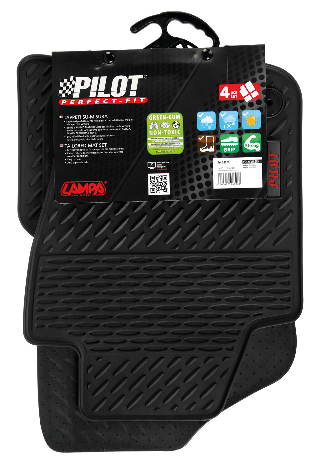 Pilot, set tappeti su misura in eco gomma - compatibile per Volkswagen Polo 3p (09/09>09/17) - Volkswagen Polo 5p (09/09>09/17) - immagine 11