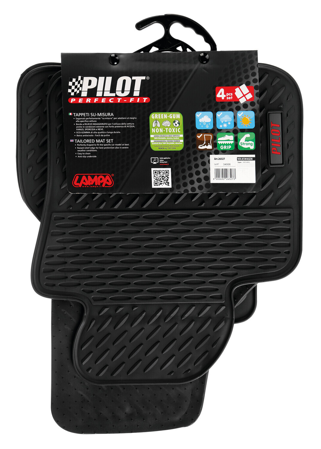 Pilot, set tappeti su misura in eco gomma - compatibile per Volkswagen Tiguan (12/07>04/16) - immagine 11