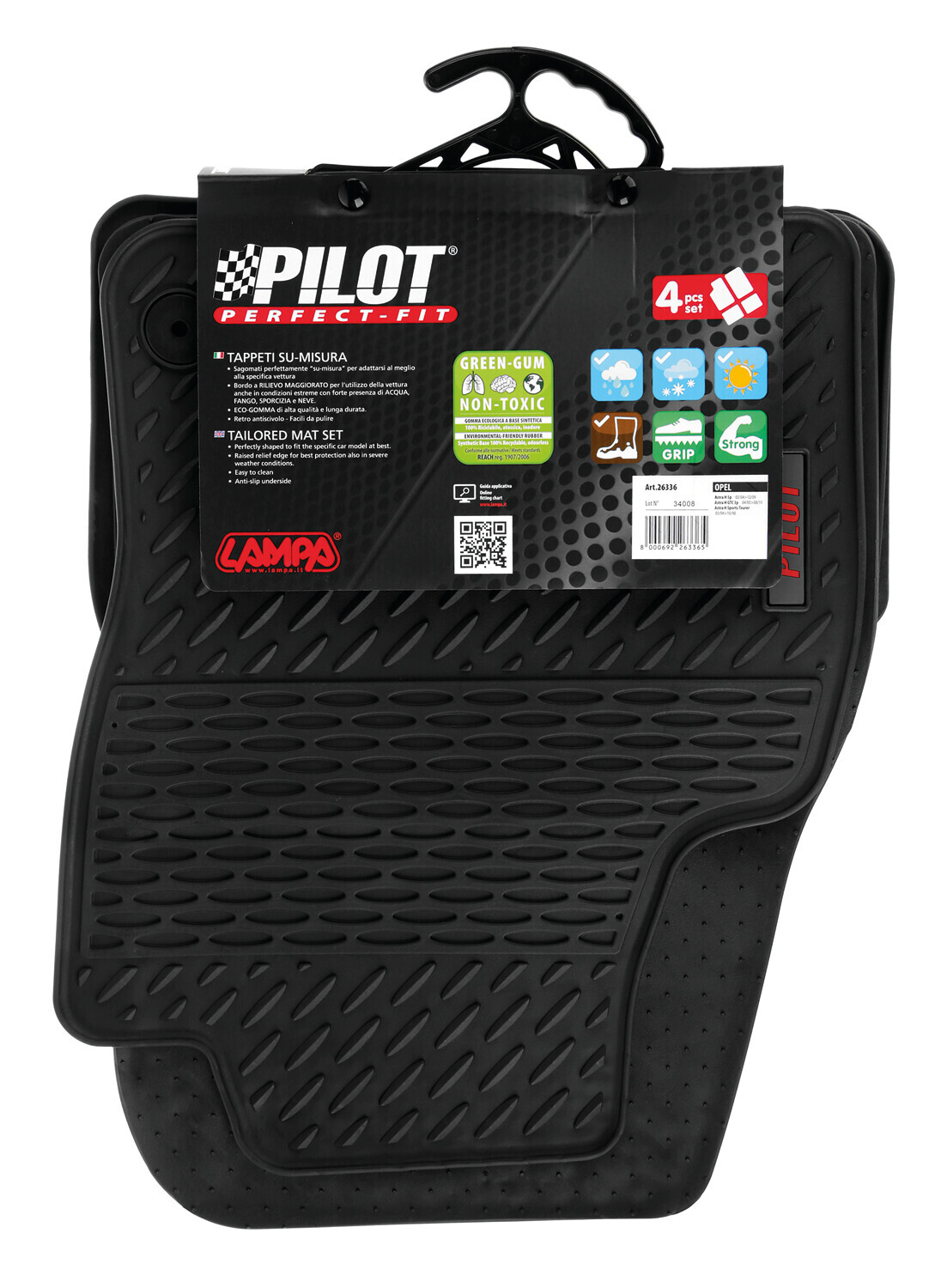 Pilot, set tappeti su misura in eco gomma - compatibile per Opel Astra H 5p (03/04>12/09) - Opel Astra H GTC (04/05>08/11) - Opel Astra H Sports Tourer (03/04>10/10) - immagine 11