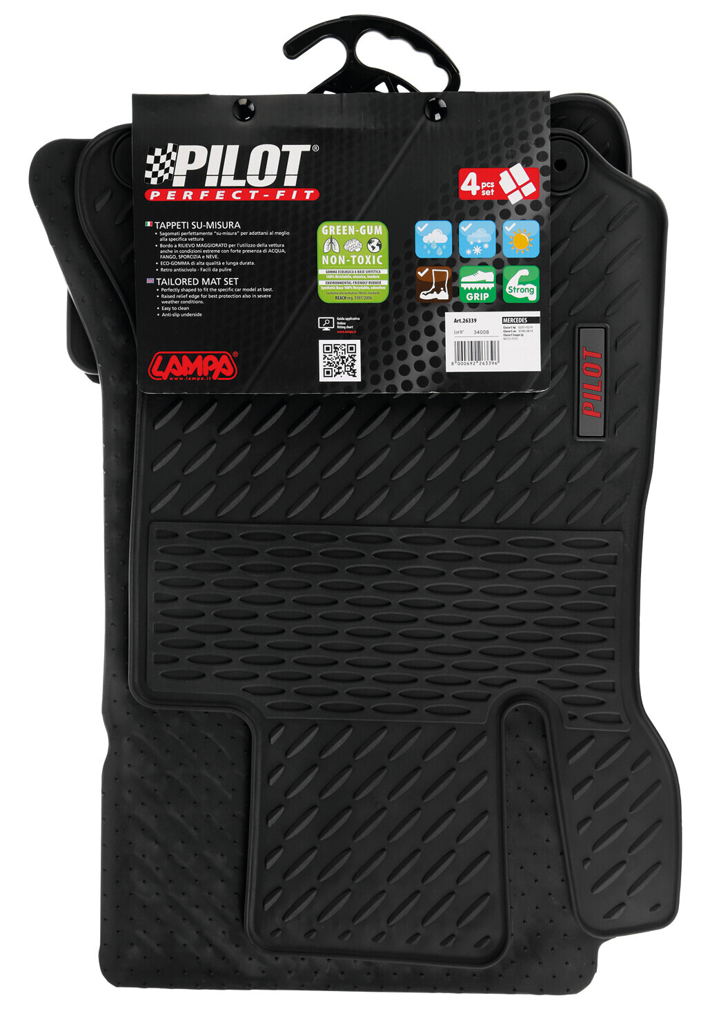 Pilot, set tappeti su misura in eco gomma - compatibile per Mercedes Classe C 4p (02/07>02/14) - Mercedes Classe C Coupè (04/11>11/15) - Mercedes Classe C sw (01/08>08/14) - immagine 11