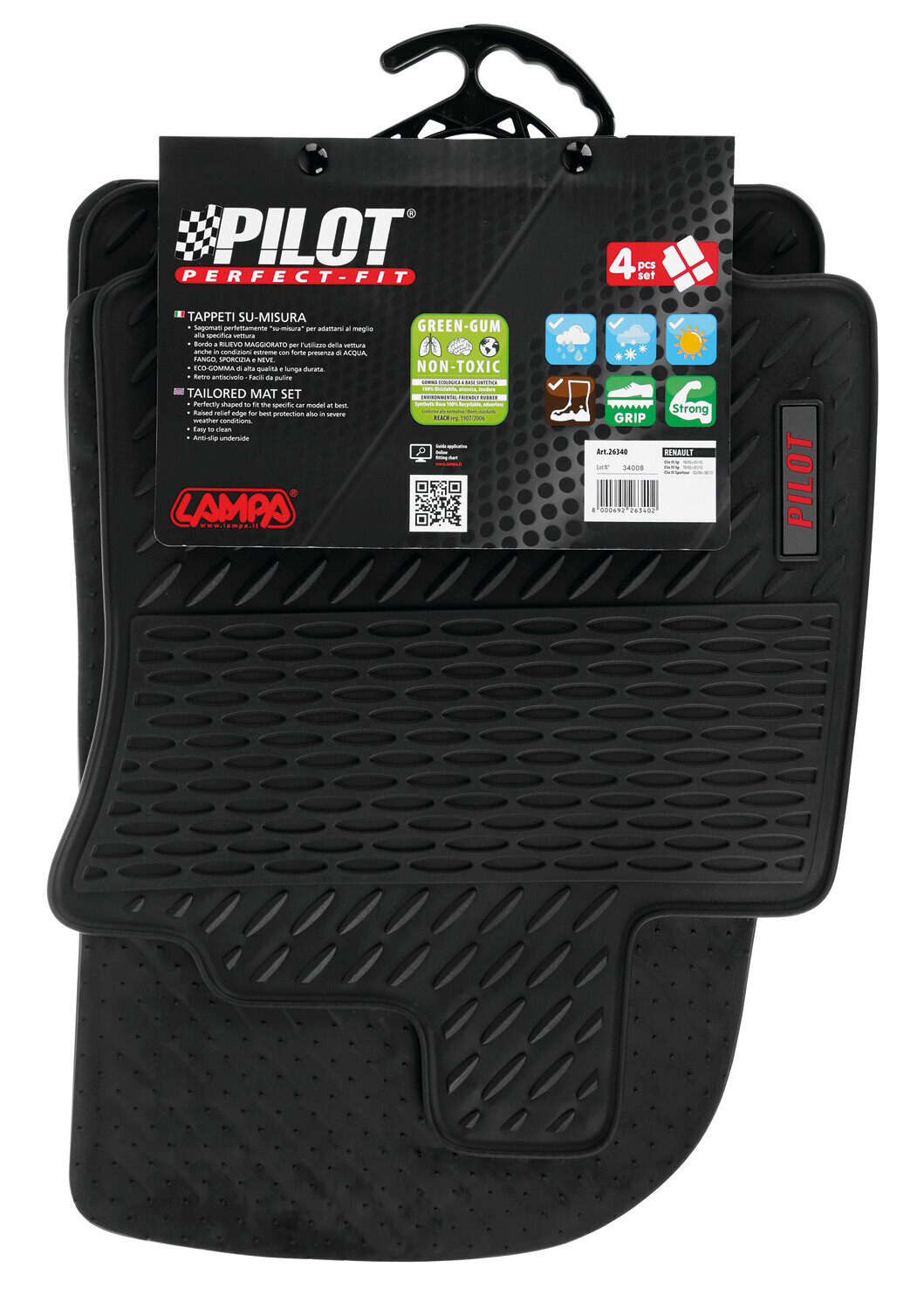 Pilot, set tappeti su misura in eco gomma - compatibile per Renault Clio III 3p (10/05>01/13) - Renault Clio III 5p (10/05>01/13) - Renault Clio III Sportour (02/08>08/13) - immagine 11