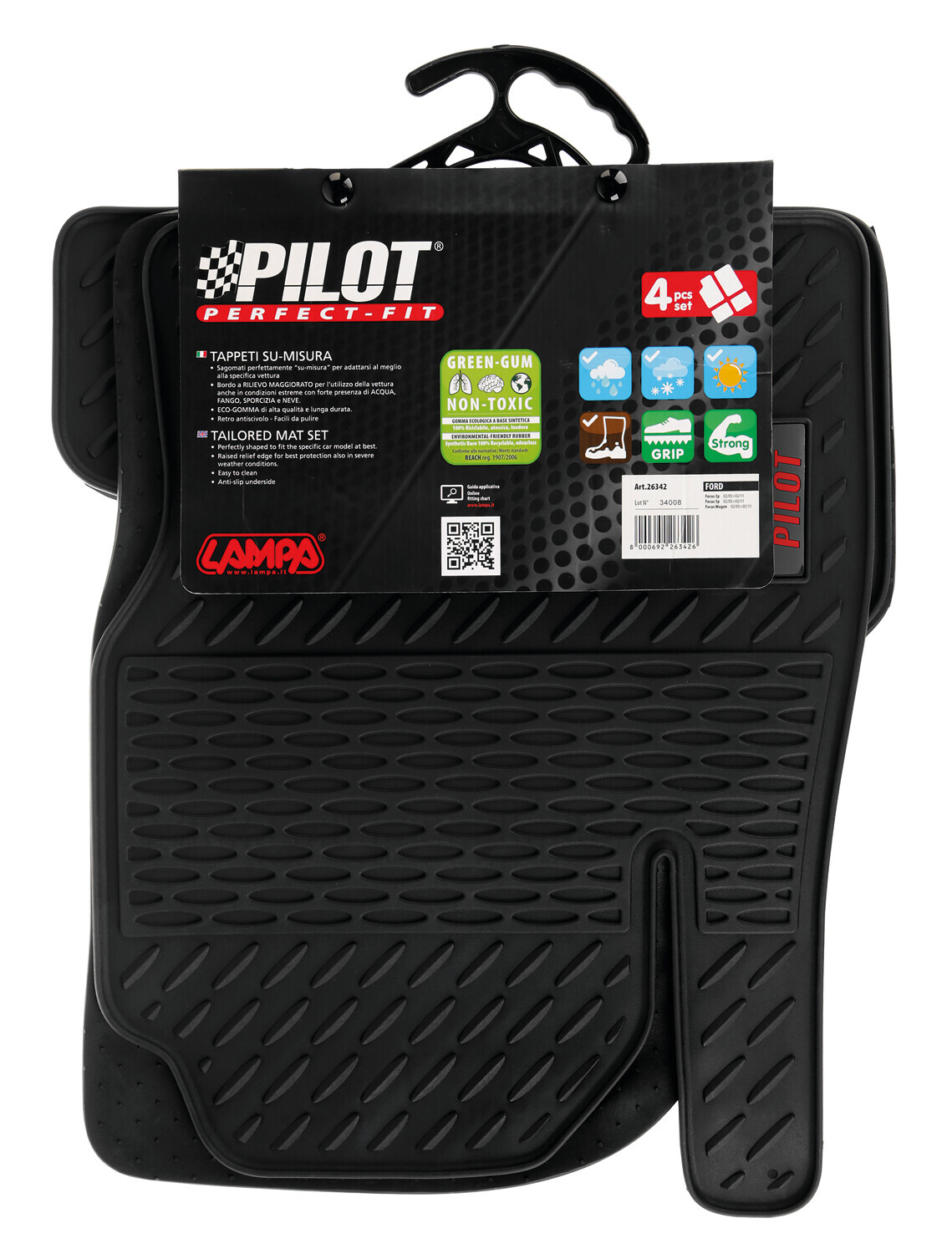 Pilot, set tappeti su misura in eco gomma - compatibile per Ford Focus 3p (02/05>02/11) - Ford Focus 5p (02/05>02/11) - Ford Focus Wagon (02/05>05/11) - immagine 11