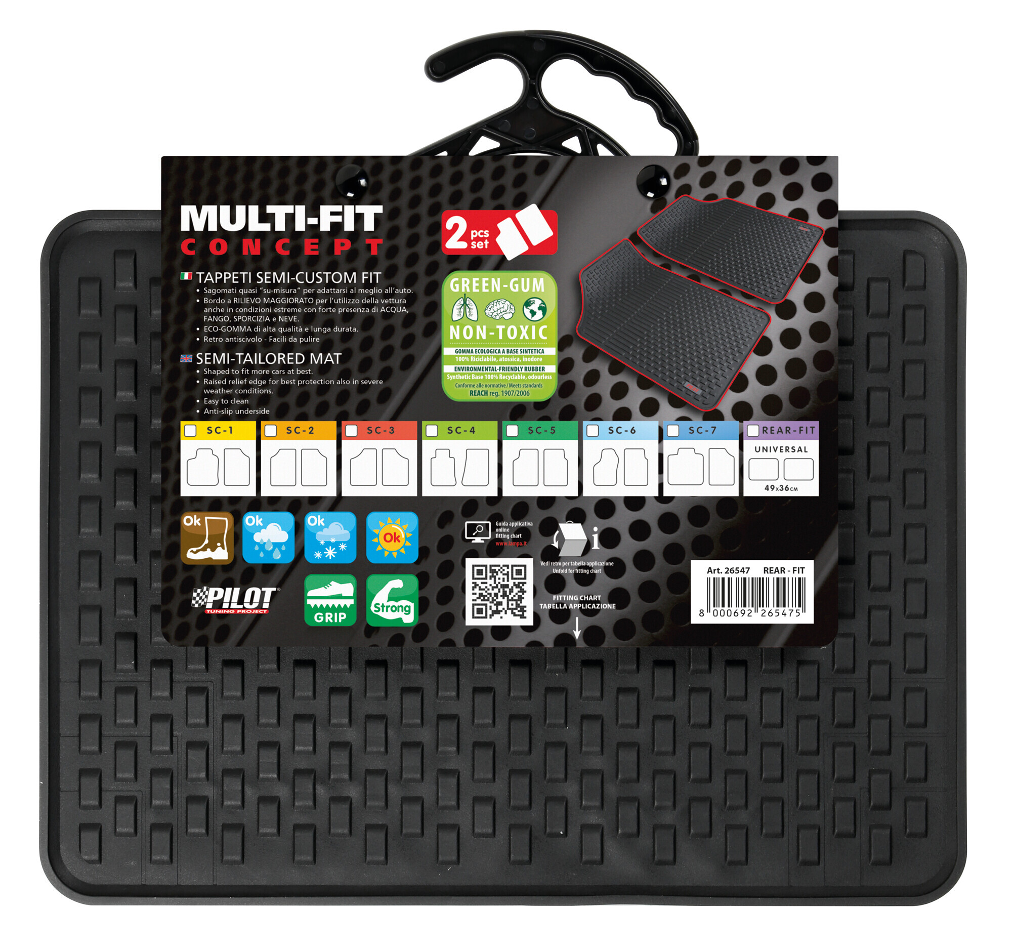 Multi-Fit Concept, tappeti semi-custom-fit, 2 pz - REAR-FIT - Posteriore - immagine 3