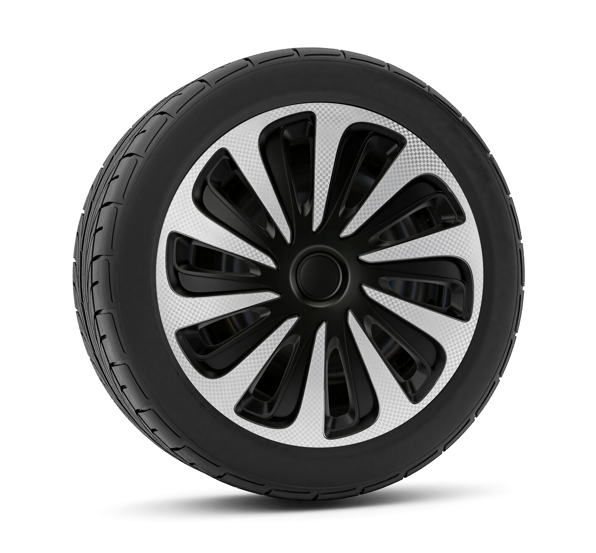 Kojin Carbon Silver-Black - Set 4 copricerchi - Ø 13" - immagine 2