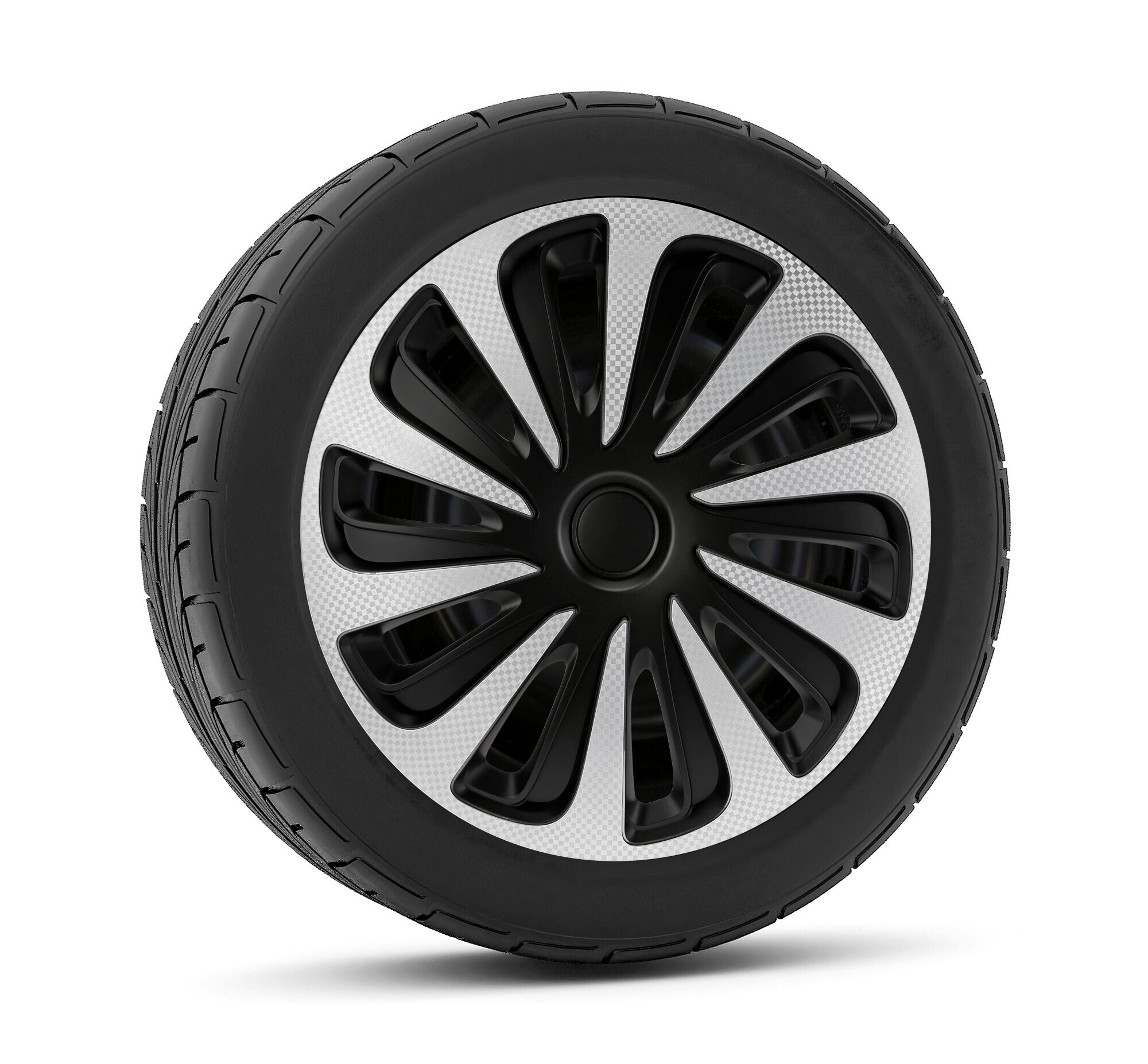 Kojin Carbon Silver-Black - Set 4 copricerchi - Ø 15" - immagine 2