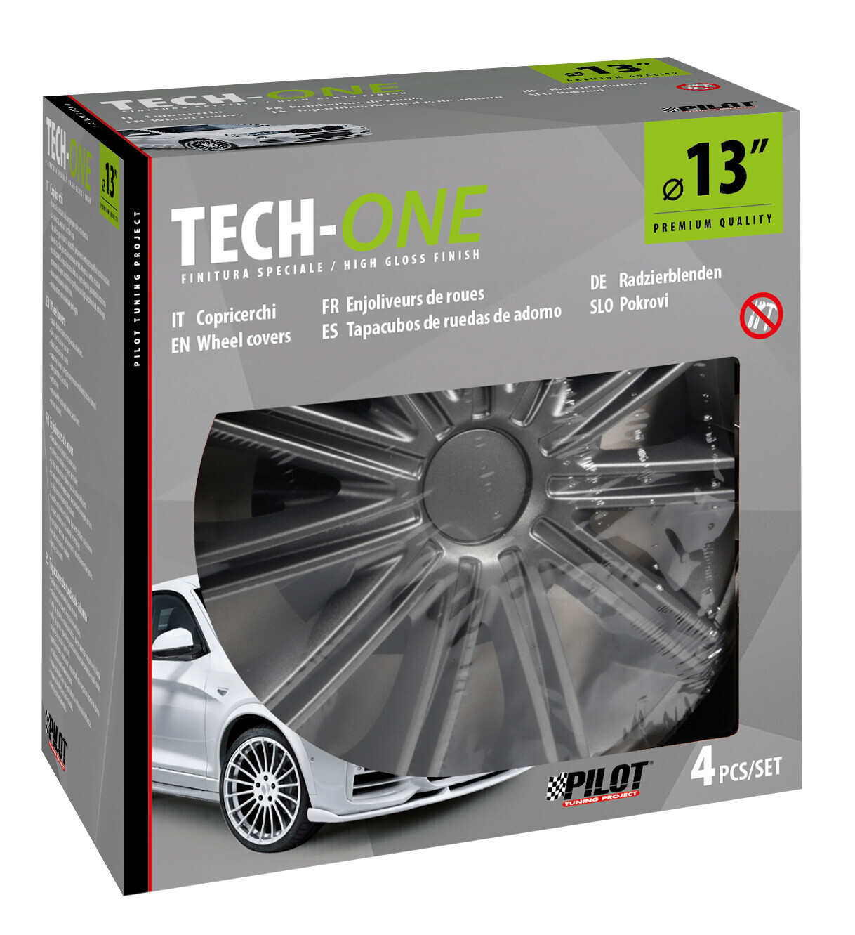 Nero Dark - Set 4 copricerchi - Ø 13" - immagine 3