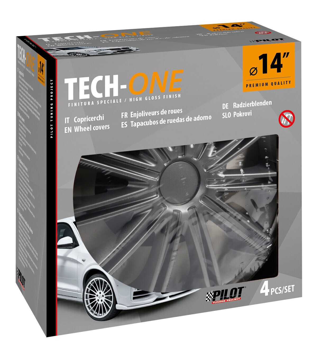 Nero Dark - Set 4 copricerchi - Ø 14" - immagine 2