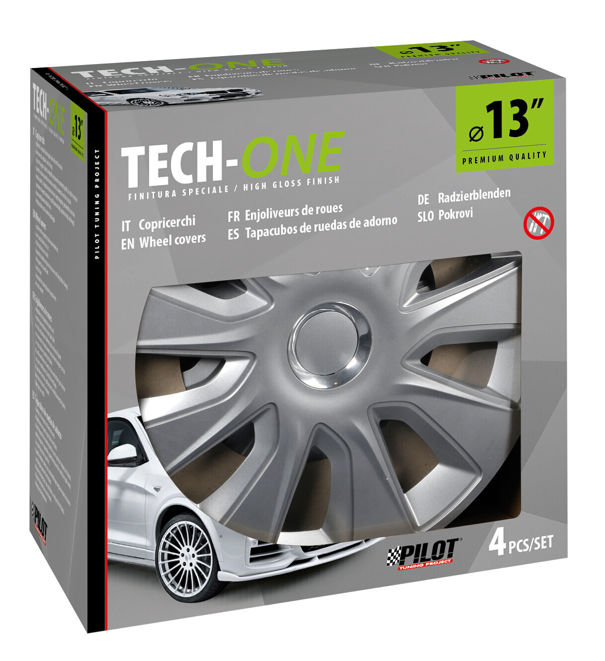Stratos RC Silver - Set 4 copricerchi - Ø 13" - immagine 3