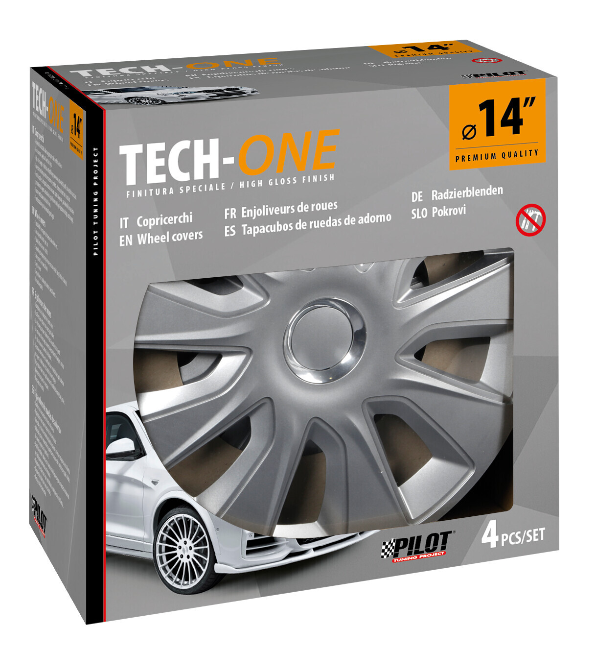 Stratos RC Silver - Set 4 copricerchi - Ø 14" - immagine 2
