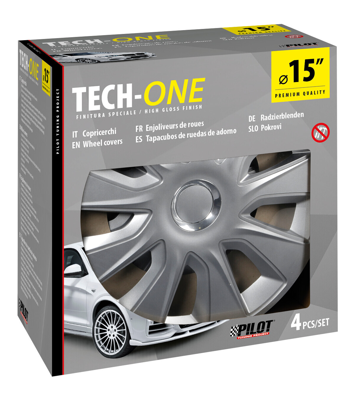 Stratos RC Silver - Set 4 copricerchi - Ø 15" - immagine 2