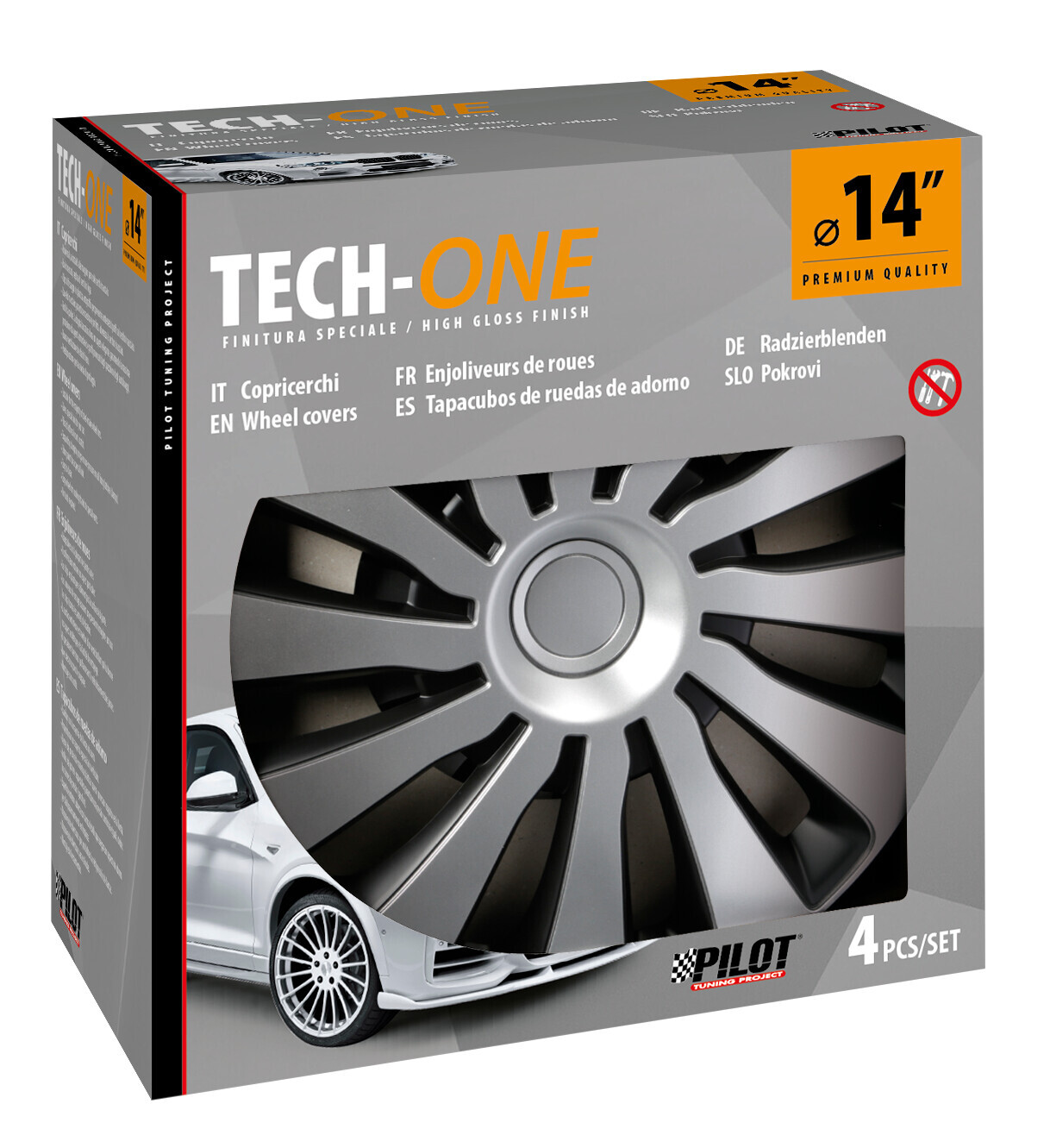 Sepang Silver & Black - Set 4 copricerchi - Ø 14" - immagine 2