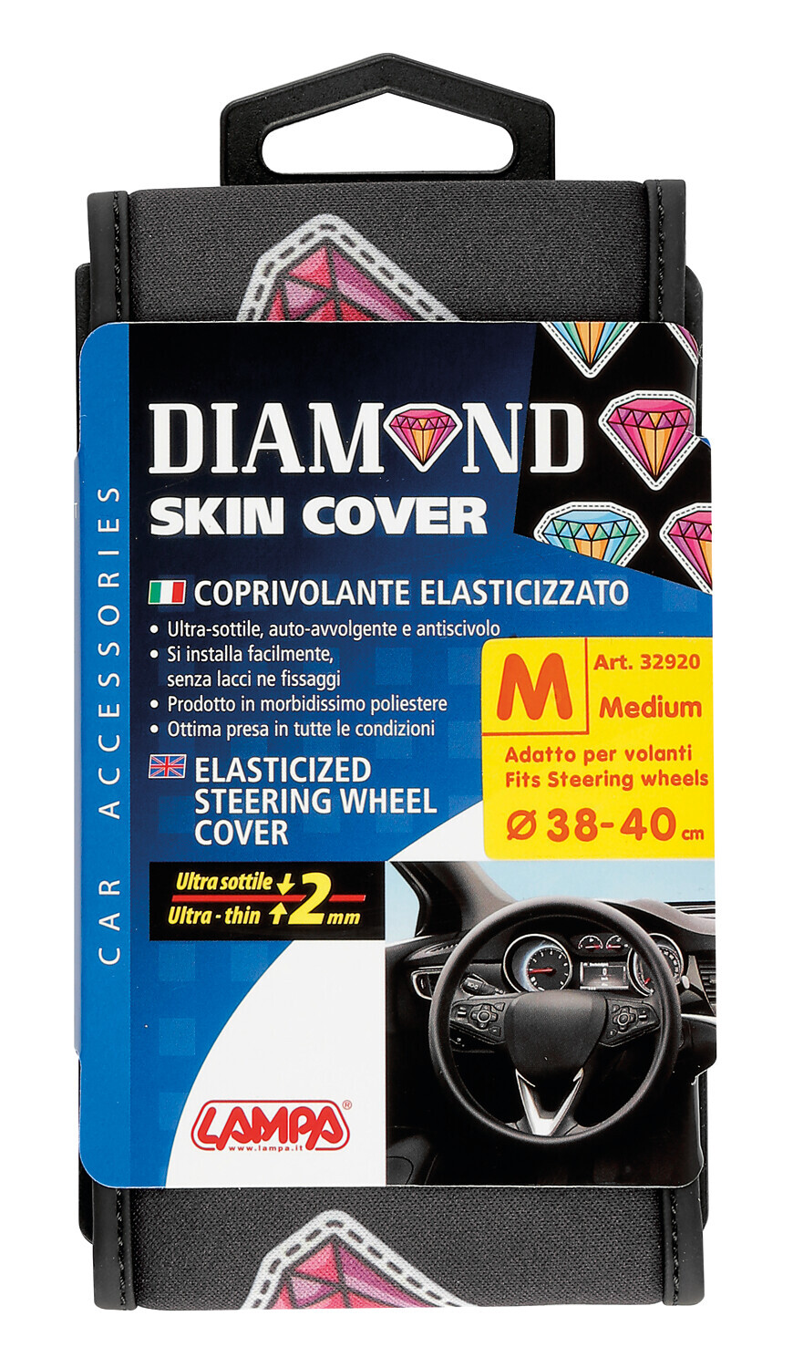 Skin-Cover, coprivolante elasticizzato in poliestere - Diamond - M - Ø 38/40 cm - immagine 3